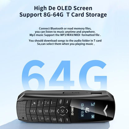 Mini téléphone 4G LONG-CZ S60, écran 1,77 pouce, processeur Unisoc T107, lampe torche LED, 21 touches, réseau 4G, une seule carte SIM
