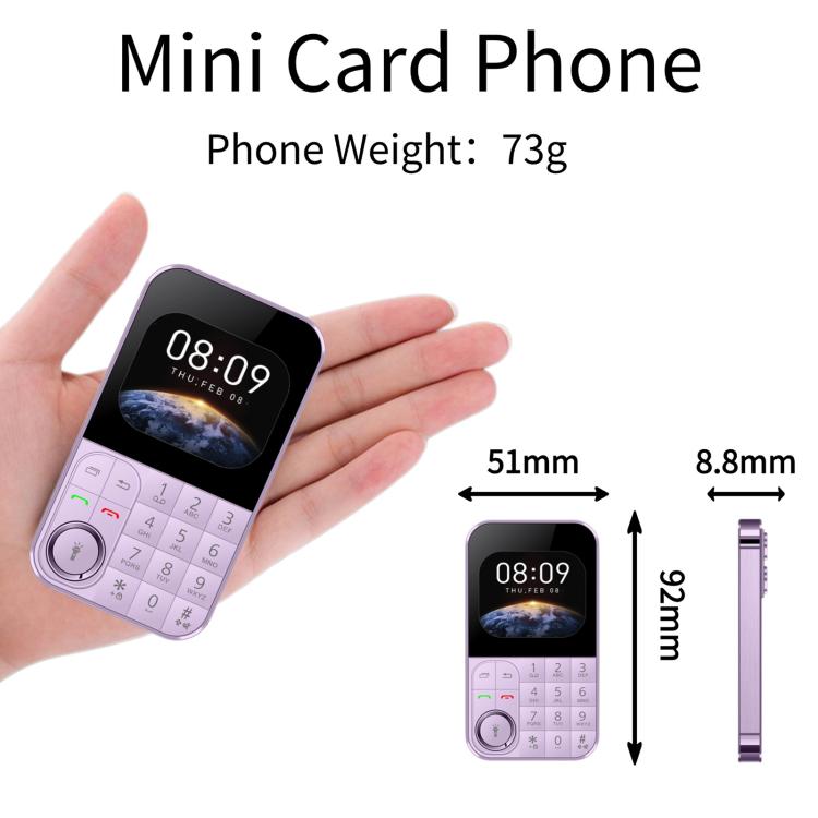 Téléphone portable V9 Card, 2,01 pouces, MTK6261D, prise en charge Bluetooth, FM, torche, GSM, double SIM