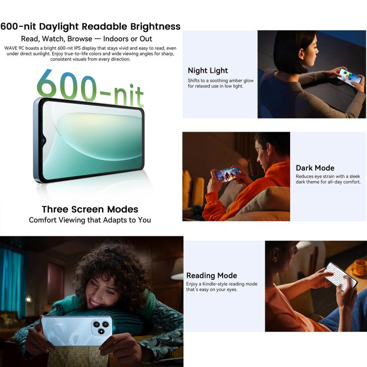 Blackview WAVE 9C, 4GB+64GB, 6.56 inch Android 15 Unisoc T603 SC9863A Octa Core, Network: 4G, OTG, 4GB+64GB