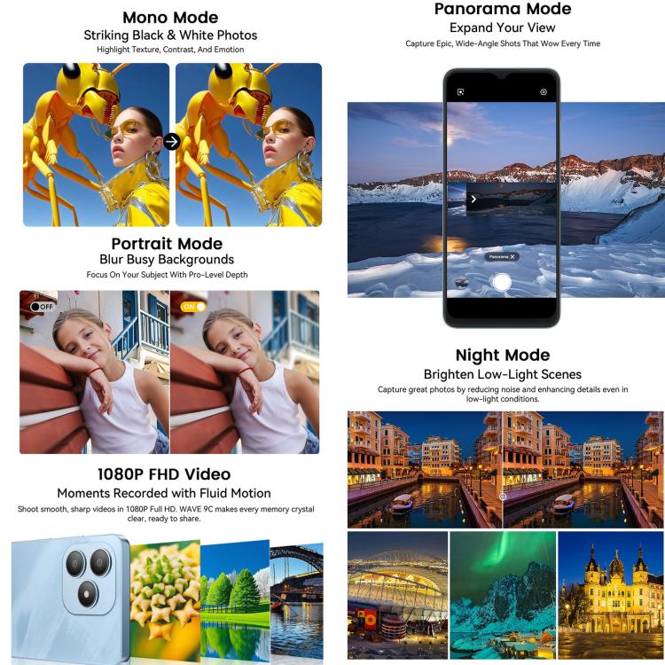 Blackview WAVE 9C, 4GB+64GB, 6.56 inch Android 15 Unisoc T603 SC9863A Octa Core, Network: 4G, OTG, 4GB+64GB