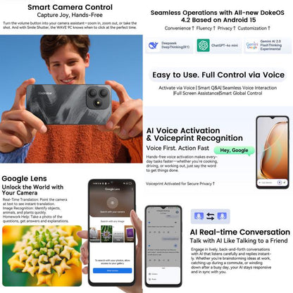 Blackview WAVE 9C, 4GB+64GB, 6.56 inch Android 15 Unisoc T603 SC9863A Octa Core, Network: 4G, OTG, 4GB+64GB