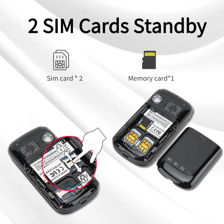 Téléphone à clapet Mafam F899, 2,4 pouces, 32 Mo + 32 Mo, radio FM, SOS, GSM, numéro de famille, grandes touches, double SIM, prise britannique, UK Plug