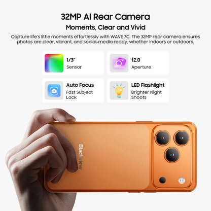 Blackview WAVE 7C, 4 Go + 64 Go, écran 6,56 pouces, Android 16, processeur quadricœur Unisoc UMS312 Tiger T310, réseau : 4G, OTG, 4GB+64GB