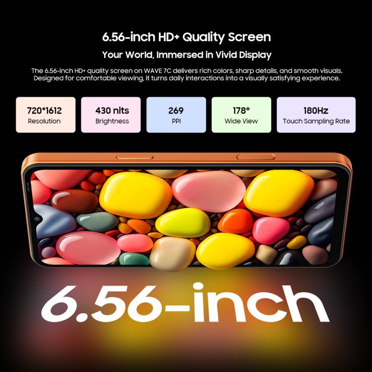 Blackview WAVE 7C, 4 Go + 64 Go, écran 6,56 pouces, Android 16, processeur quadricœur Unisoc UMS312 Tiger T310, réseau : 4G, OTG, 4GB+64GB