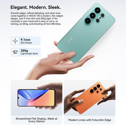 Blackview WAVE 10C, 4 Go + 32 Go, écran 6,88 pouces, Android 16, processeur octocœur Unisoc UMS312/T310, réseau : 4G, OTG, WAVE 10C, 4GB+32GB