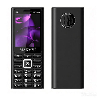 Téléphone à touches 220 Max 3G, batterie 3600 mAh, écran 2,4 pouces, SOS, 24 touches, double SIM, réseau 4G, compatible WhatsApp et Facebook.