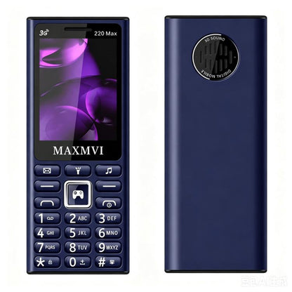 Téléphone à touches 220 Max 3G, batterie 3600 mAh, écran 2,4 pouces, SOS, 24 touches, double SIM, réseau 4G, compatible WhatsApp et Facebook.