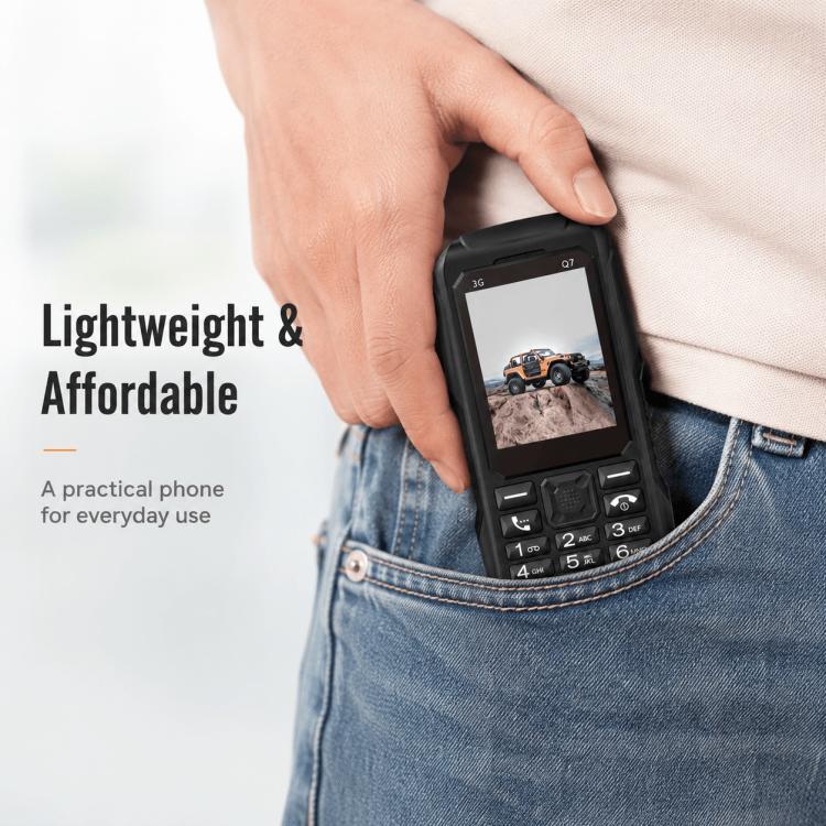 Téléphone à touches Q7 3G, batterie 3600 mAh, écran 2,4 pouces, SOS, 21 touches, double SIM, réseau 3G, compatible WhatsApp et Facebook