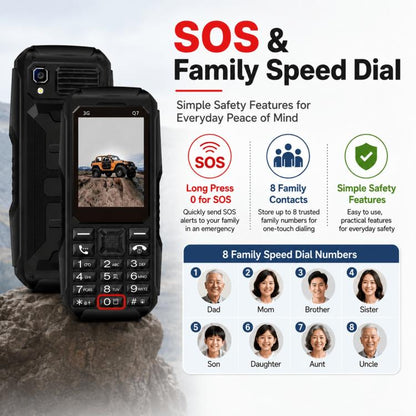 Téléphone à touches Q7 3G, batterie 3600 mAh, écran 2,4 pouces, SOS, 21 touches, double SIM, réseau 3G, compatible WhatsApp et Facebook