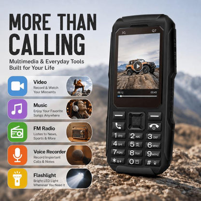 Téléphone à touches Q7 3G, batterie 3600 mAh, écran 2,4 pouces, SOS, 21 touches, double SIM, réseau 3G, compatible WhatsApp et Facebook