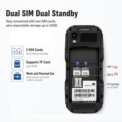 Téléphone à touches Q7 3G, batterie 3600 mAh, écran 2,4 pouces, SOS, 21 touches, double SIM, réseau 3G, compatible WhatsApp et Facebook
