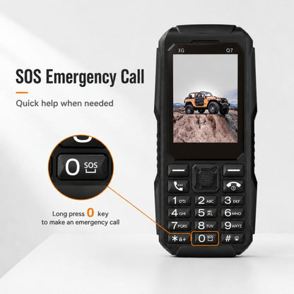 Téléphone à touches Q7 3G, batterie 3600 mAh, écran 2,4 pouces, SOS, 21 touches, double SIM, réseau 3G, compatible WhatsApp et Facebook
