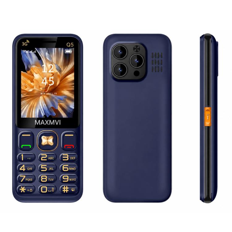 Téléphone à touches Q5 3G, batterie 3600 mAh, écran 2,4 pouces, SOS, 21 touches, double SIM, réseau 3G, compatible WhatsApp et Facebook