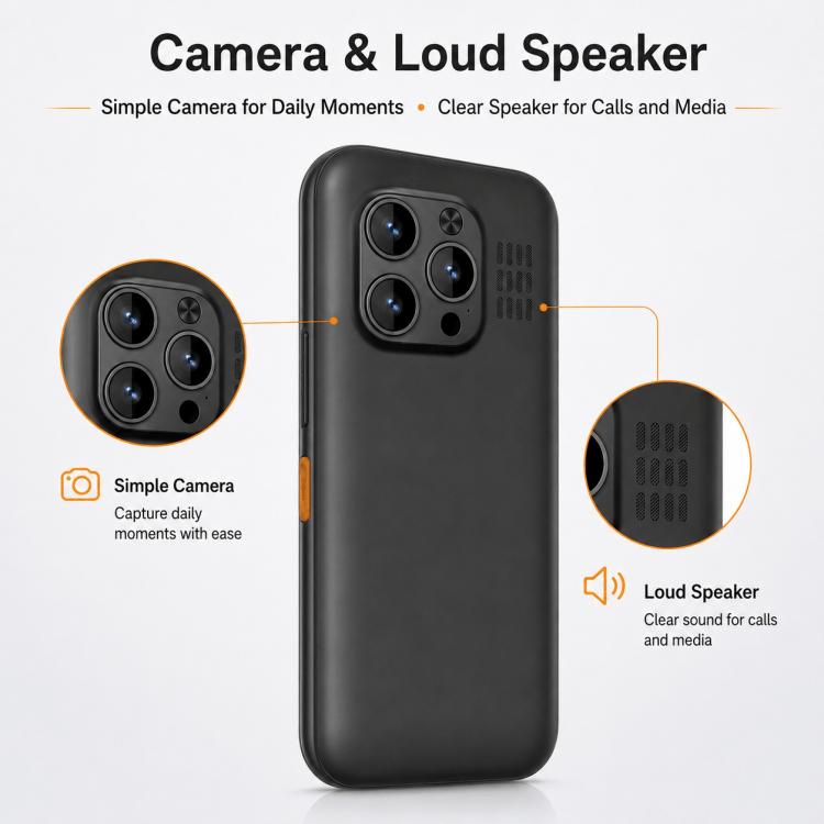 Téléphone à touches Q5 3G, batterie 3600 mAh, écran 2,4 pouces, SOS, 21 touches, double SIM, réseau 3G, compatible WhatsApp et Facebook