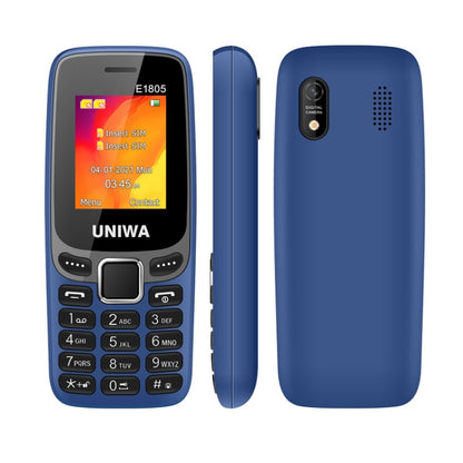UNIWA E1805, 1,77 pouces, SC6531E, 21 touches, prise en charge Bluetooth, torche, FM, MP3, MP4, GSM, double SIM