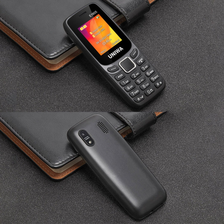 UNIWA E1805, 1,77 pouces, SC6531E, 21 touches, prise en charge Bluetooth, torche, FM, MP3, MP4, GSM, double SIM