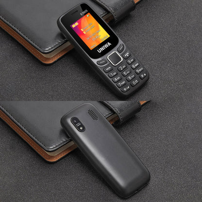 UNIWA E1805, 1,77 pouces, SC6531E, 21 touches, prise en charge Bluetooth, torche, FM, MP3, MP4, GSM, double SIM