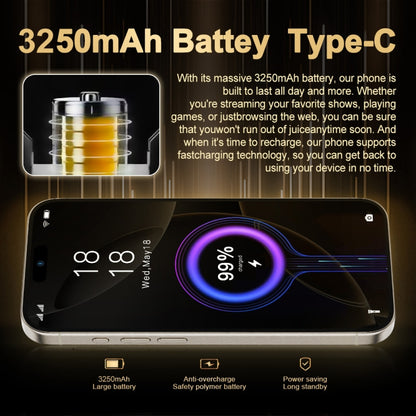 i16 Pro Max / Q5, 2 Go + 16 Go, écran 6,5 pouces, identification faciale, Android 8.1 MTK6580P Quad Core, réseau : 3G, double SIM, prise britannique, i16 Pro Max / Q5, UK Plug