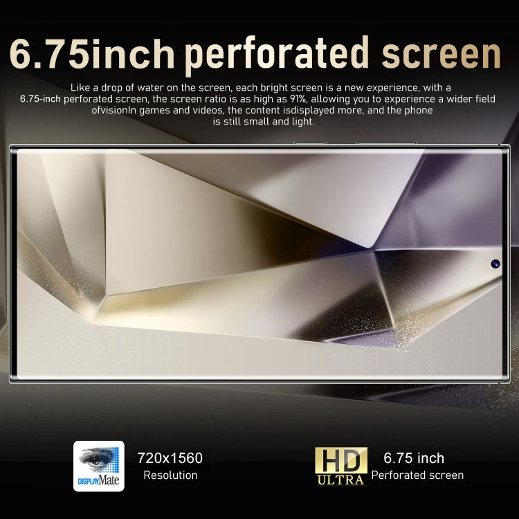 S24 Ultra / M106, 3 Go + 64 Go, identification par reconnaissance faciale, 6,75 pouces Android 8.1 MTK6753 Octa Core, réseau : 4G, double SIM