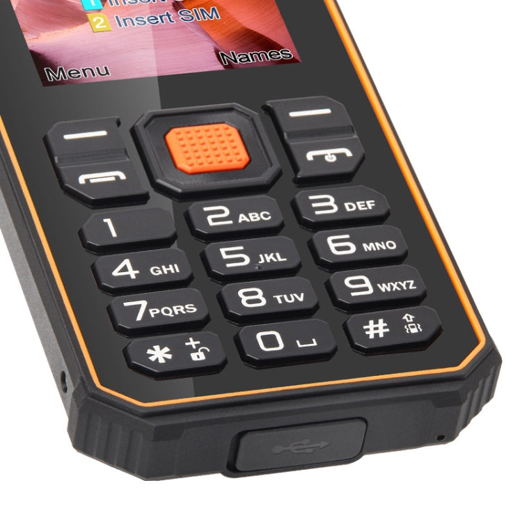 Téléphone à clavier robuste UNIWA S2 IP68, 2,4 pouces Mediatek MT6261, batterie 2500 mAh, 21 touches, réseau : 2G