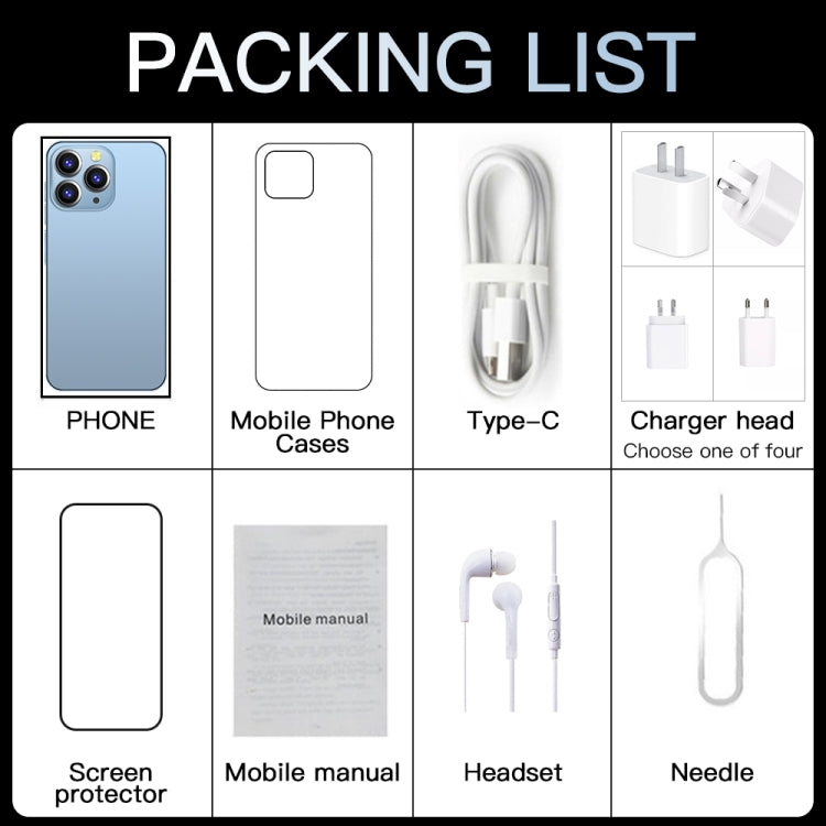 Identification faciale, Android 6.0 Spreadtrum 7731G Quad Core, Réseau : 3G, Double SIM, i13 Pro Max N83 1GB+16GB