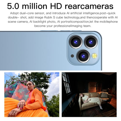 Identification faciale, Android 6.0 Spreadtrum 7731G Quad Core, Réseau : 3G, Double SIM, i13 Pro Max N83 1GB+16GB