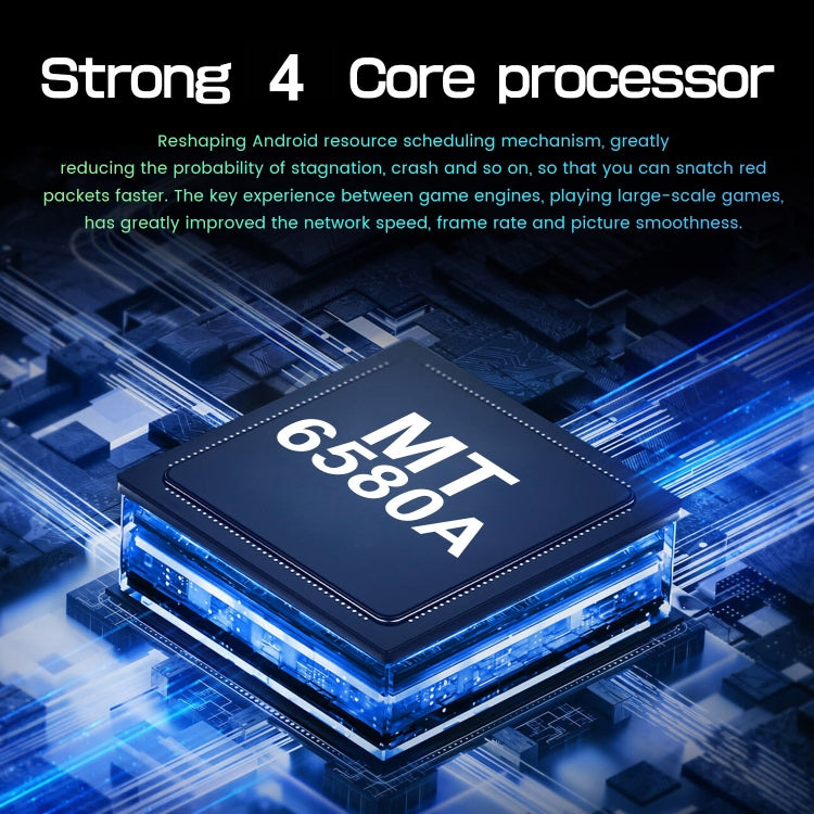 Identification faciale, Android 8.1 MTK6580A Quad Core, Réseau : 3G, Double SIM, 1GB+8GB,MTK6580A