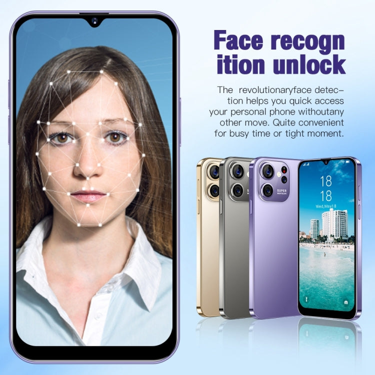 Identification faciale, Android 8.1 MTK6737 Octa Core, réseau : 4G, S23 Ultra E6  2GB+16GB
