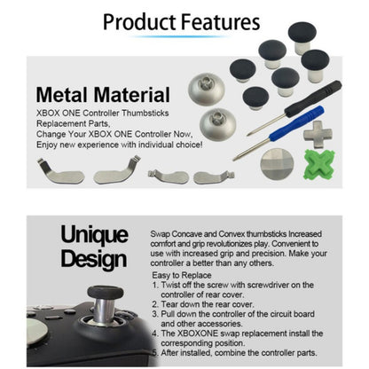 Accessoires de remplacement de clé de poignée de contrôleur de jeu de 18 pièces pour Xbox One ELITE