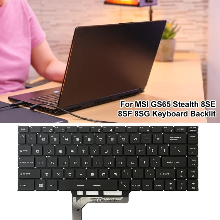 Clavier d'ordinateur portable Version américaine avec rétro-éclairage pour MSI GS65 / GS65VR / MS-16Q2 / Stealth 8SE /8SF / 8SG /Thin 8RE / Thin 8RF