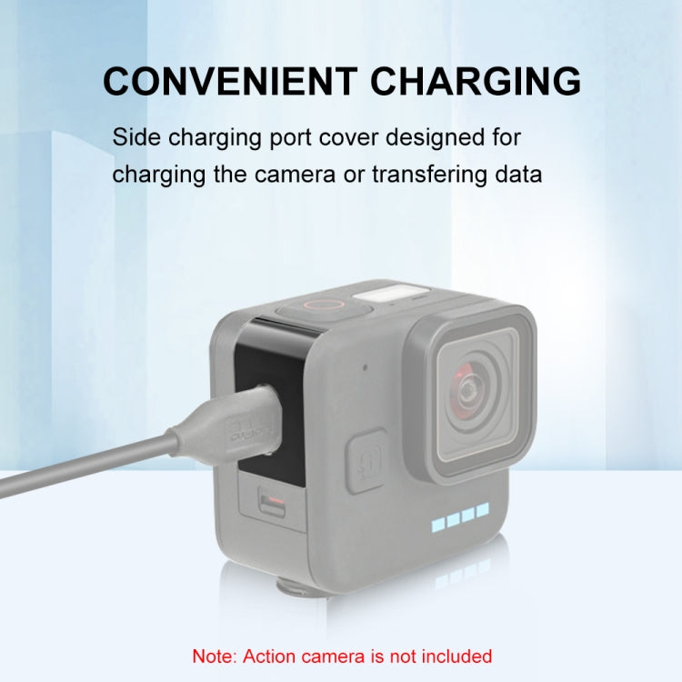 Couvercle d'interface latéral de batterie en métal noir Mini PULUZ pour GoPro Hero11