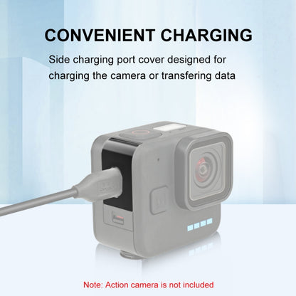 Couvercle d'interface latéral de batterie en métal noir Mini PULUZ pour GoPro Hero11