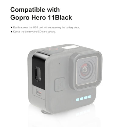 Couvercle d'interface latéral de batterie en métal noir Mini PULUZ pour GoPro Hero11