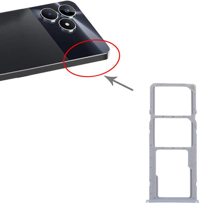 For Realme C53 India RMX3762 10pcs Original SIM Card Tray + SIM Card Tray + Micro SD Card Tray