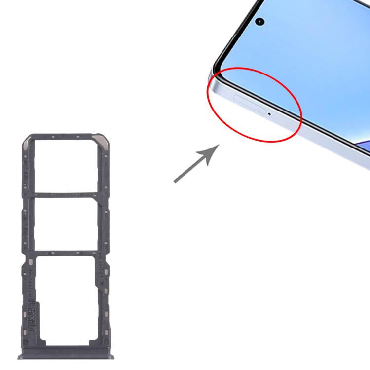 For Realme 11 5G RMX3780 10pcs Original SIM Card Tray + SIM Card Tray + Micro SD Card Tray