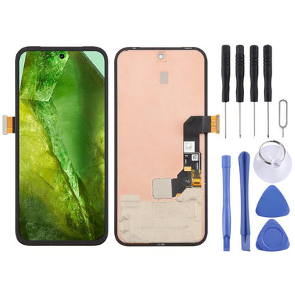 Écran LCD d'origine complet avec cadre et nappe de connexion pour lecteur d'empreintes digitales, compatible avec Google Pixel 8A GKV4X G6GPR G8HHN., For Google Pixel 8A(Original)