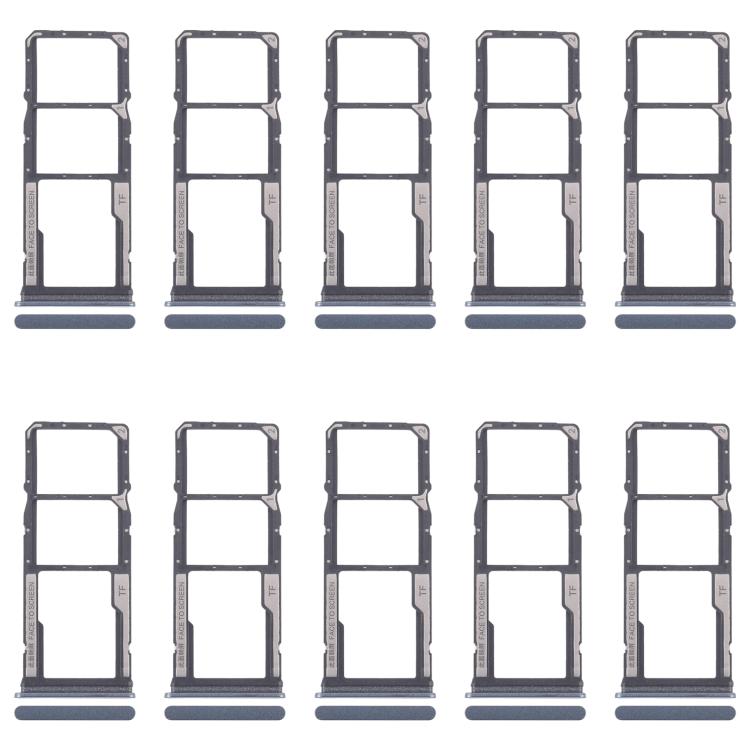 For Xiaomi Redmi 13C 5G 10pcs SIM Card Tray + SIM Card Tray + Micro SD Card Tray