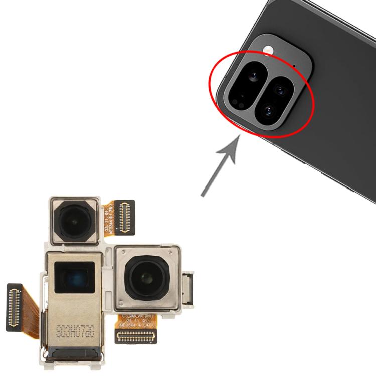 Ensemble caméra pour Google Pixel 9 Pro Fold (téléobjectif + ultra grand-angle + caméra principale arrière), For Google Pixel 9 Pro Fold