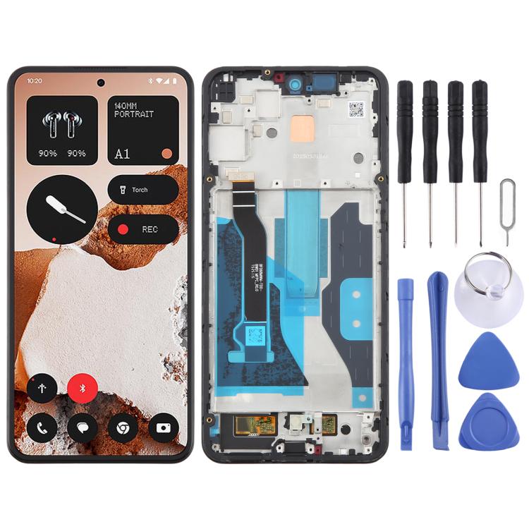 Écran LCD d'origine CMF Phone 2 Pro A001, numériseur et assemblage complets avec cadre, à vendre gratuitement., For Nothing CMF Phone 2 Pro(Original)