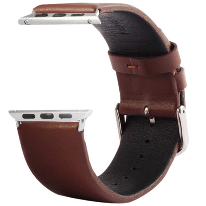 Kakapi pour Apple Watch 42 mm Texture subtile Boucle brossée Bracelet de montre en cuir véritable avec connecteur