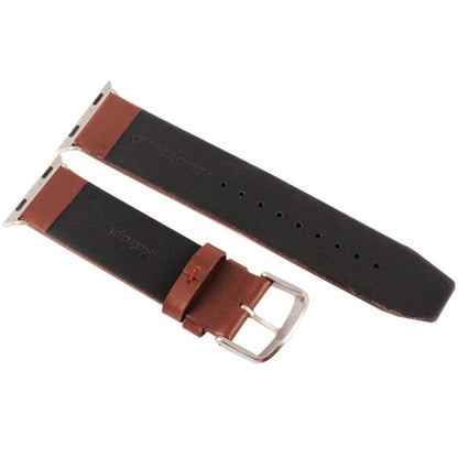 Kakapi pour Apple Watch 42 mm Texture subtile Boucle brossée Bracelet de montre en cuir véritable avec connecteur