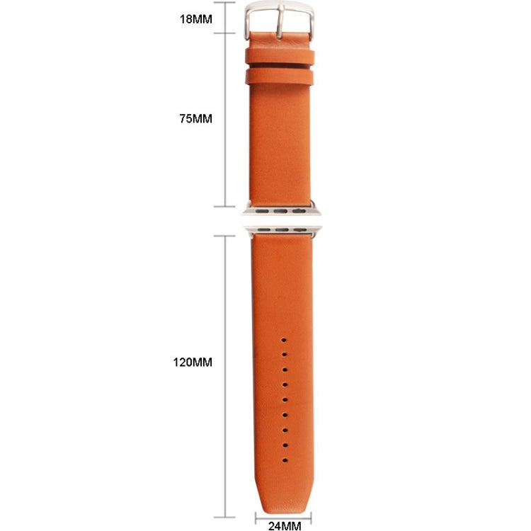 Kakapi pour Apple Watch 42 mm Texture subtile Boucle brossée Bracelet de montre en cuir véritable avec connecteur