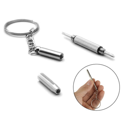 Tournevis professionnel 3 en 1 (croix 1,5, droit 1,5, écrou étoile M2,5) outil de réparation avec porte-clés pour smartphone, montres, lunettes