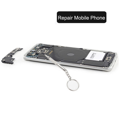 Tournevis professionnel 3 en 1 (croix 1,5, droit 1,5, écrou étoile M2,5) outil de réparation avec porte-clés pour smartphone, montres, lunettes