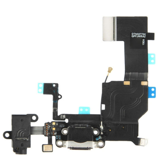 Câble flexible 2 en 1 pour iPhone 5C (chargeur de connecteur arrière d'origine + ruban de prise audio pour casque d'origine)