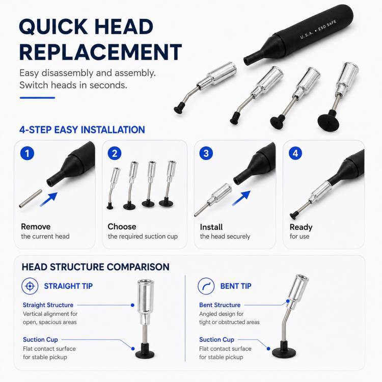 Stylo d'aspiration sous vide antistatique de haute qualité/sélecteur de composants IC