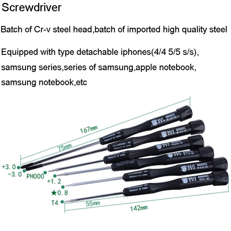 BEST BST-112 22 en 1 ensemble d'outils de réparation polyvalents professionnels pour téléphone portable/ordinateur portable