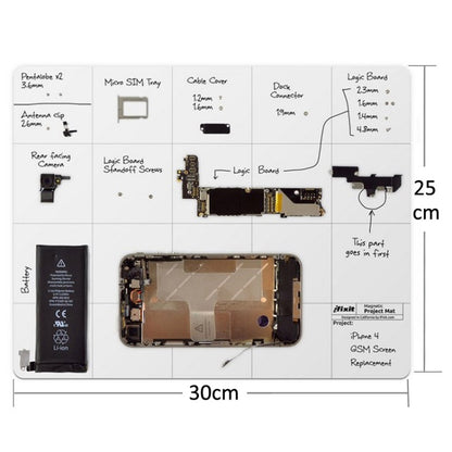 Tapis de projet magnétique pour outils de réparation iPhone/Samsung, taille : 30 cm x 25 cm