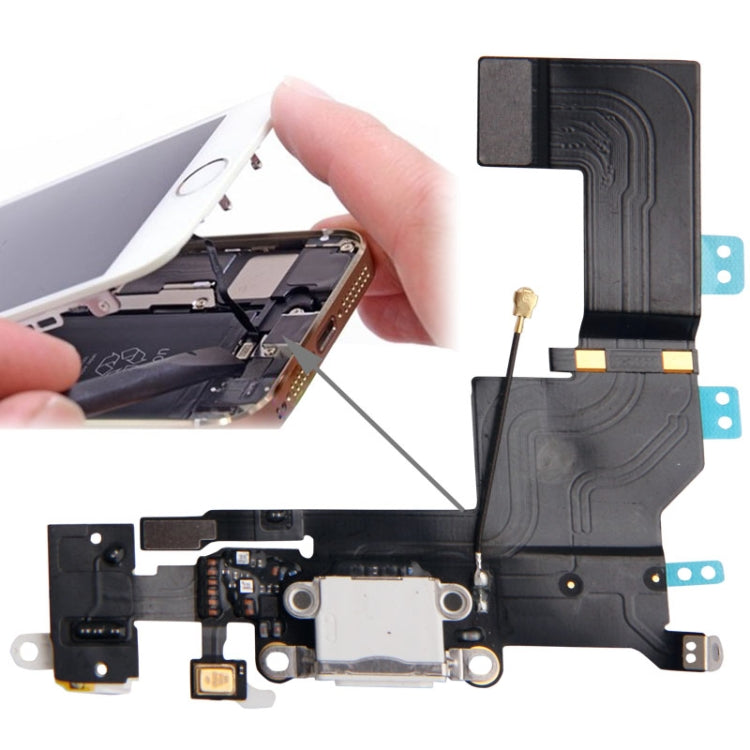 Câble flexible de chargeur de connecteur de queue de Version originale + câble flexible de ruban de prise Audio de casque pour iPhone 5S
