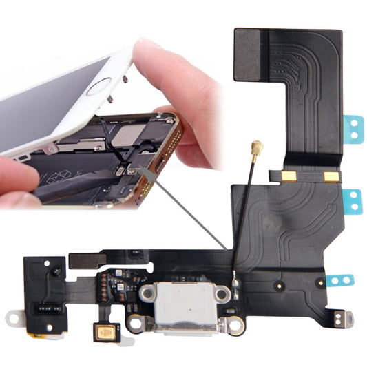 Câble flexible de chargeur de connecteur de queue de Version originale + câble flexible de ruban de prise Audio de casque pour iPhone 5S